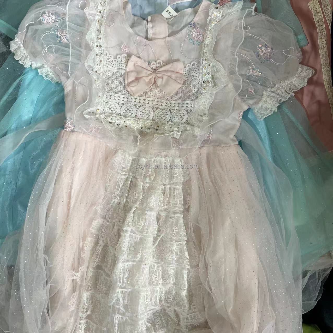 C06 Used clothes children dress pretty color wholesale mixed color in bale second hand assorted bulk kid skirts
