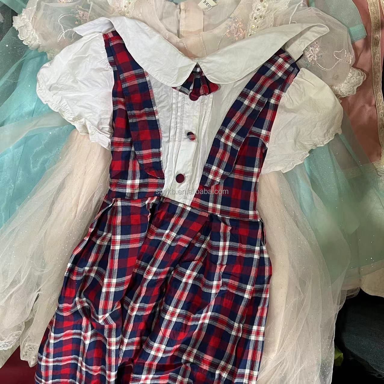 C06 Used clothes children dress pretty color wholesale mixed color in bale second hand assorted bulk kid skirts