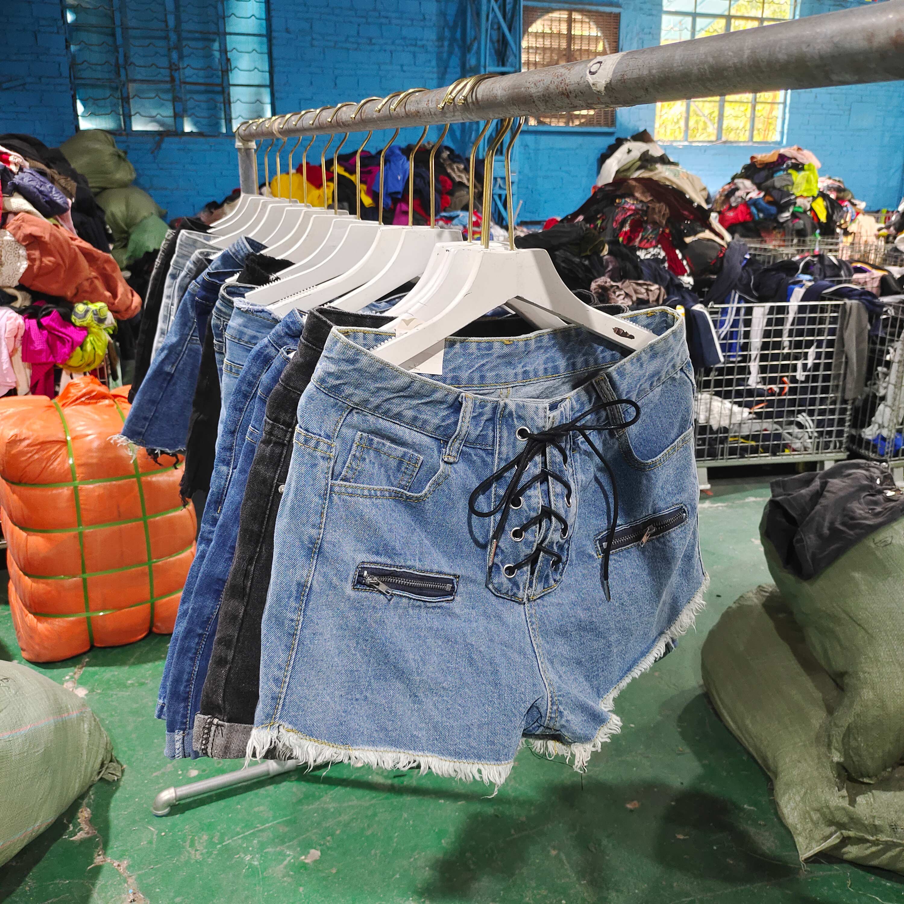 Mixed Bales Wholesale High Quality Fashion Design Used Women's Denim Jean Shorts Used Clothing