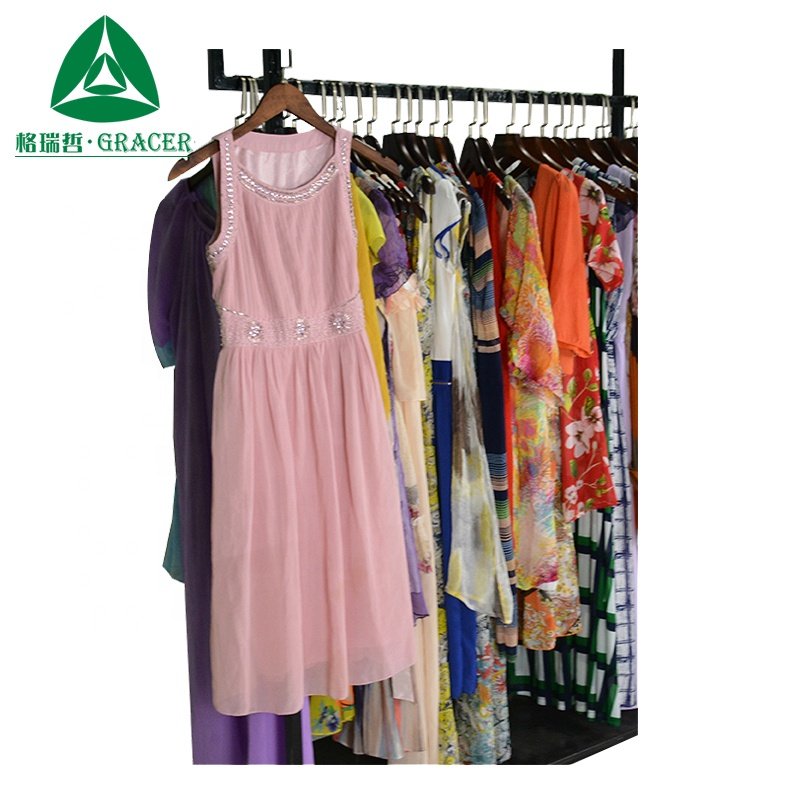 Wholesale Used Ladies Silk Dress ukay ukay second hand clothing sell used clothes