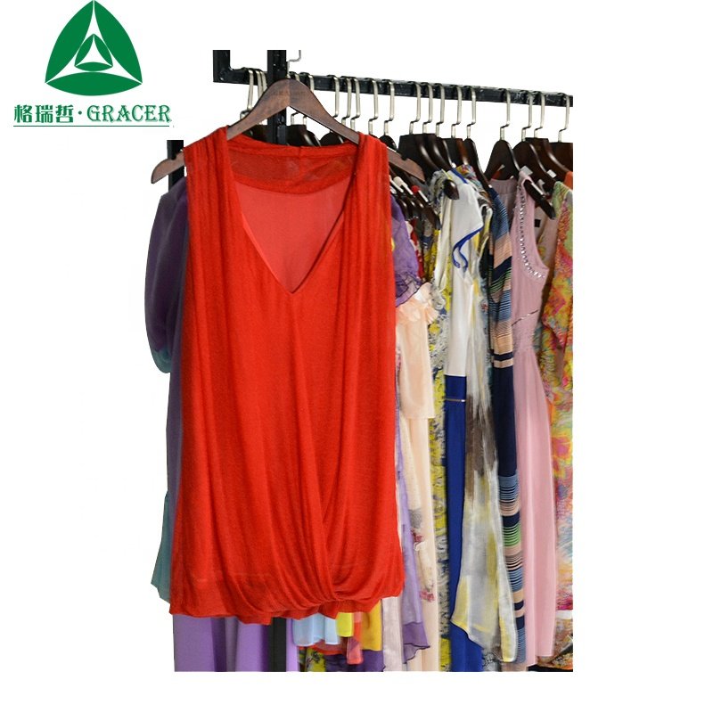 Wholesale Used Ladies Silk Dress ukay ukay second hand clothing sell used clothes
