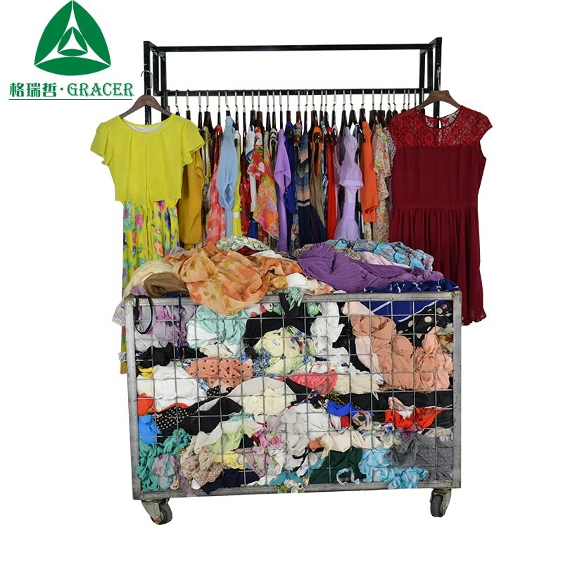 Wholesale Used Ladies Silk Dress ukay ukay second hand clothing sell used clothes