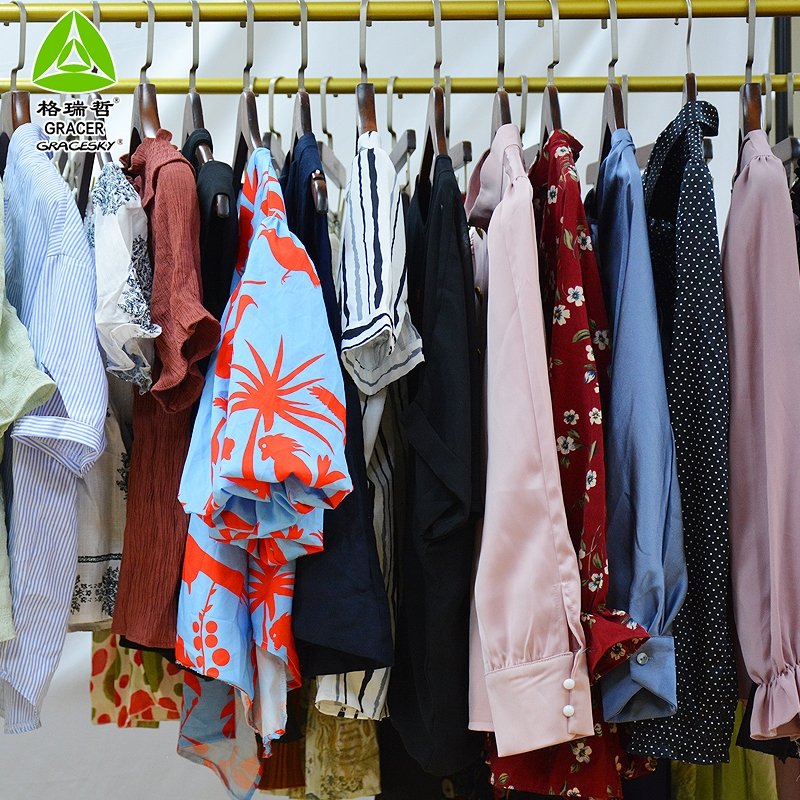 thrift Container Used Clothes Second Hand Clothes Italy Ladies Cotton Blouse used clothing from usa