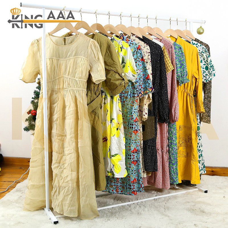 Elegant Silk Summer Long Dress Used Clothes Ukay Ukay Floral Supplier Women's Used Dresses Second Hand Casual Female Clothes