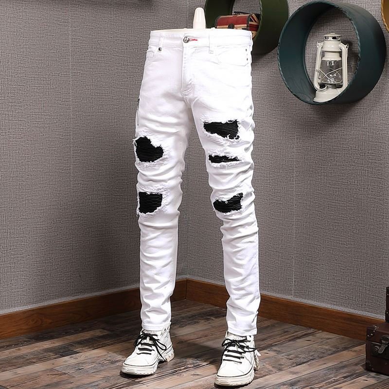 2024 New men and women Jeans Business Straight Sleeve Elastic Loose Retro Wash High End men and women Jeans Factory Direct Sales