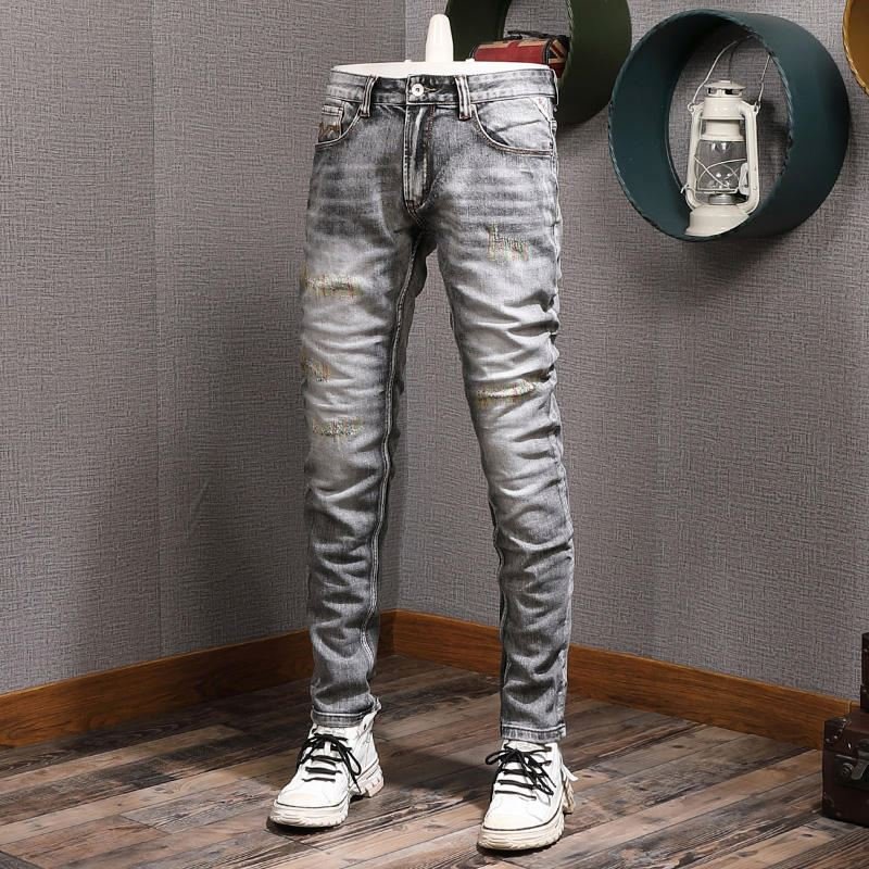 2024 New men and women Jeans Business Straight Sleeve Elastic Loose Retro Wash High End men and women Jeans Factory Direct Sales