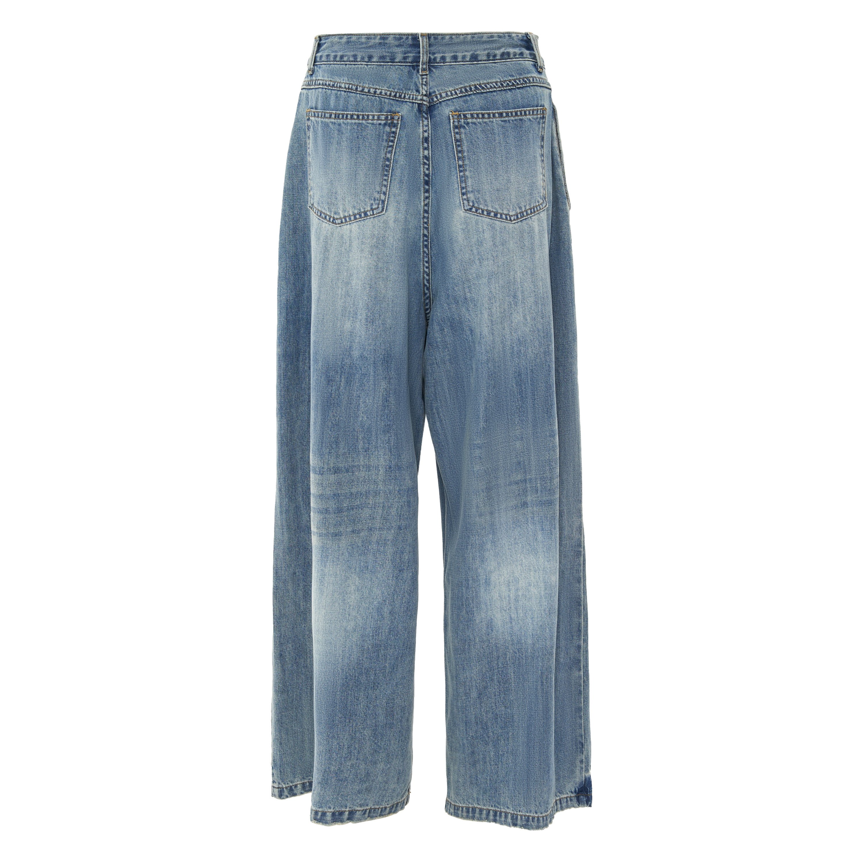 Wash Jeans Damage Loose Straight Leg Jeans Wholesale High Quality Vintage Custom Design Denim For Women OEM Service Woven Mid