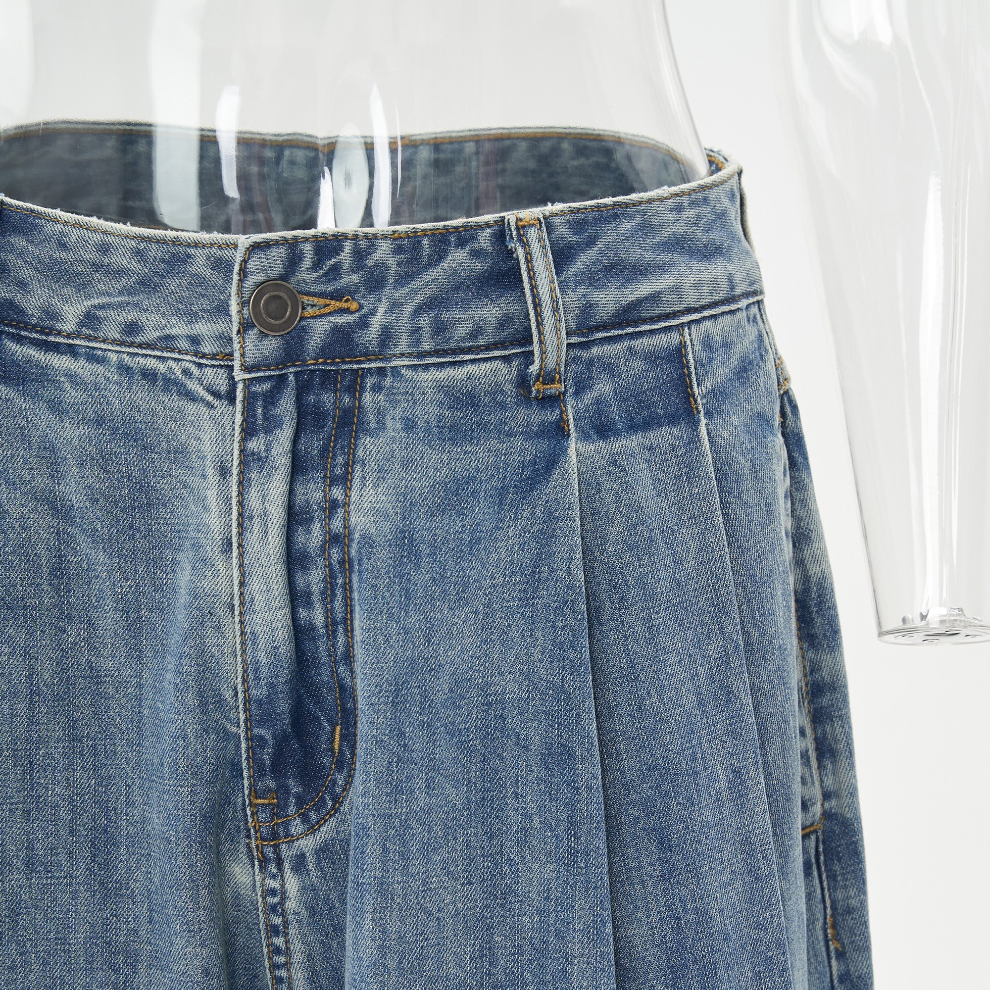 Wash Jeans Damage Loose Straight Leg Jeans Wholesale High Quality Vintage Custom Design Denim For Women OEM Service Woven Mid