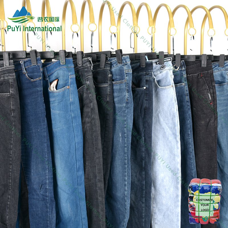 Wholesale winter denim pants fairly used clothes bale bales of mixed used clothing for sale in new zealand