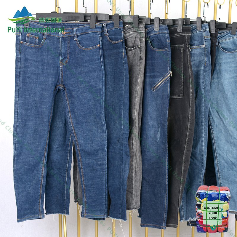 Wholesale winter denim pants fairly used clothes bale bales of mixed used clothing for sale in new zealand