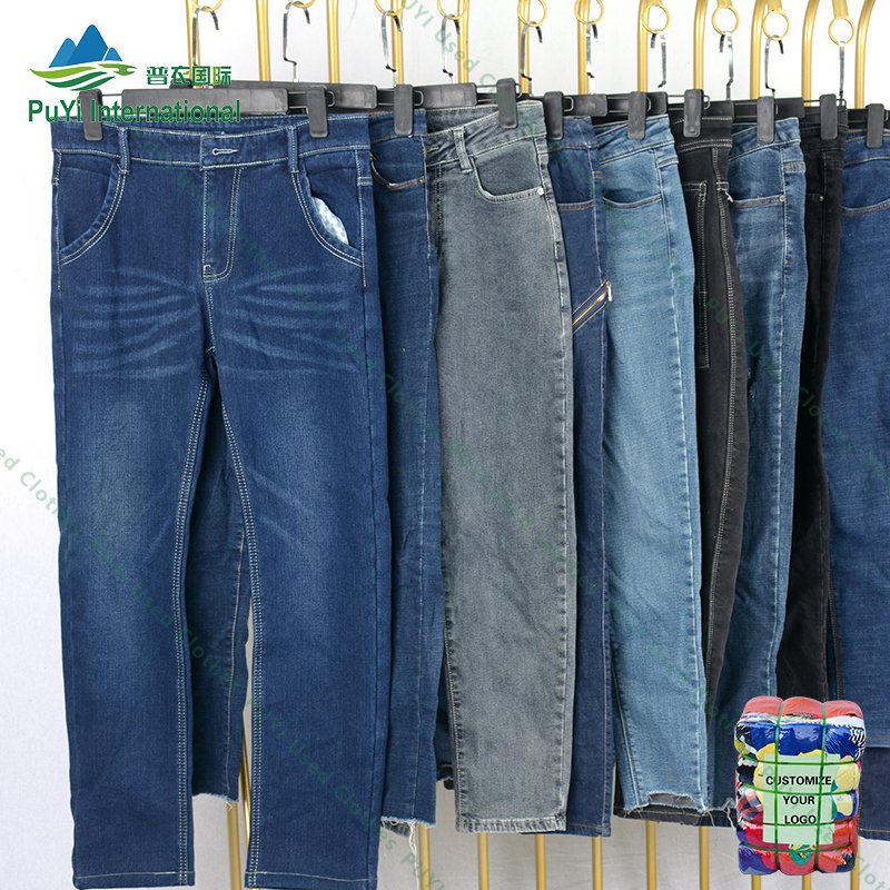 Wholesale winter denim pants fairly used clothes bale bales of mixed used clothing for sale in new zealand