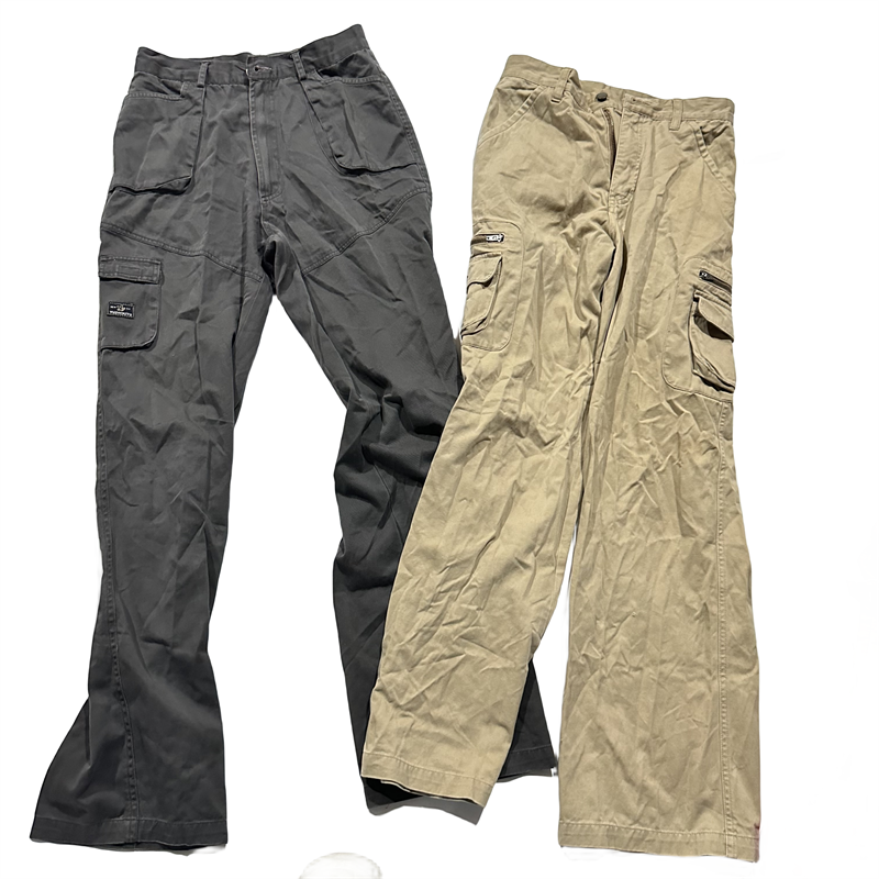 UK AA quality used clothes bales ukay ukay man cargo pants long thrift mens multi pocket trousers in klgs