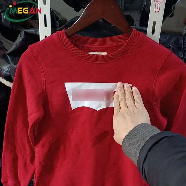 Megan Korean Long Sleeve Used Hoodies Bales Male Used Crewneck Sweatshirt Clothes