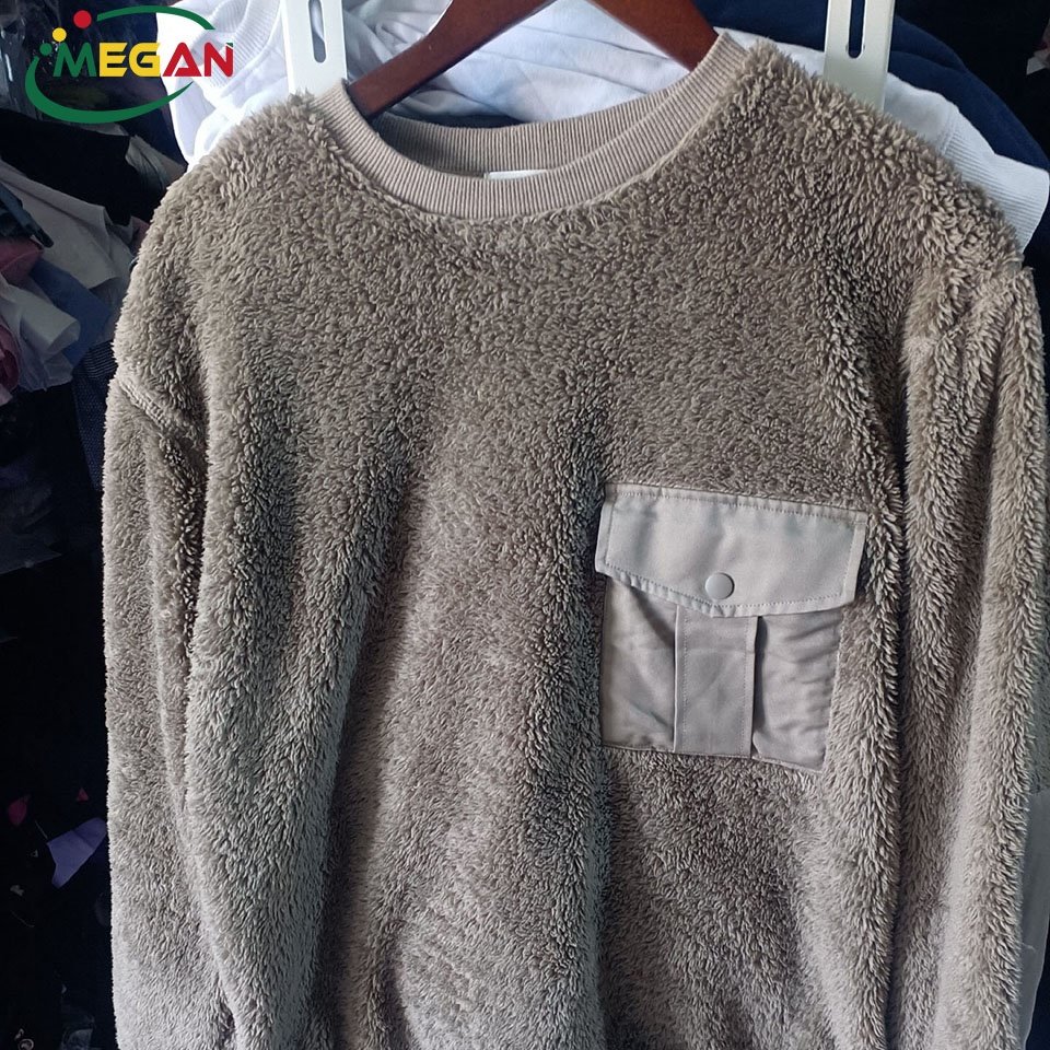 Megan Korean Long Sleeve Used Hoodies Bales Male Used Crewneck Sweatshirt Clothes