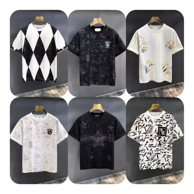Fashion Printed Summer T-Shirt Casual Round Neck Loose Top Wear Boy Men Short Sleeve Cotton T-Shirt