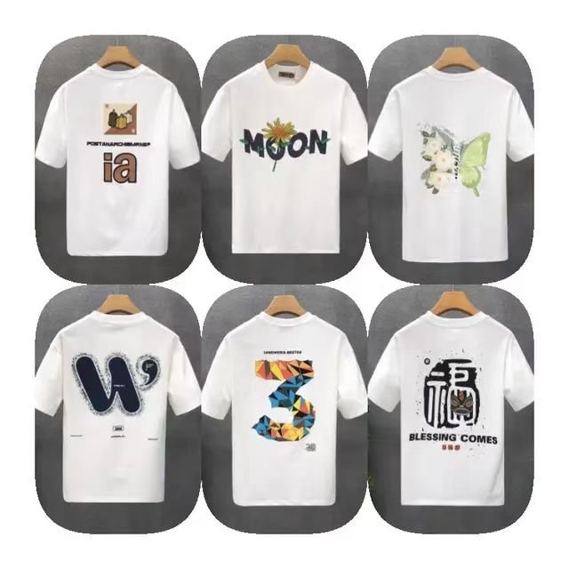 Fashion Printed Summer T-Shirt Casual Round Neck Loose Top Wear Boy Men Short Sleeve Cotton T-Shirt