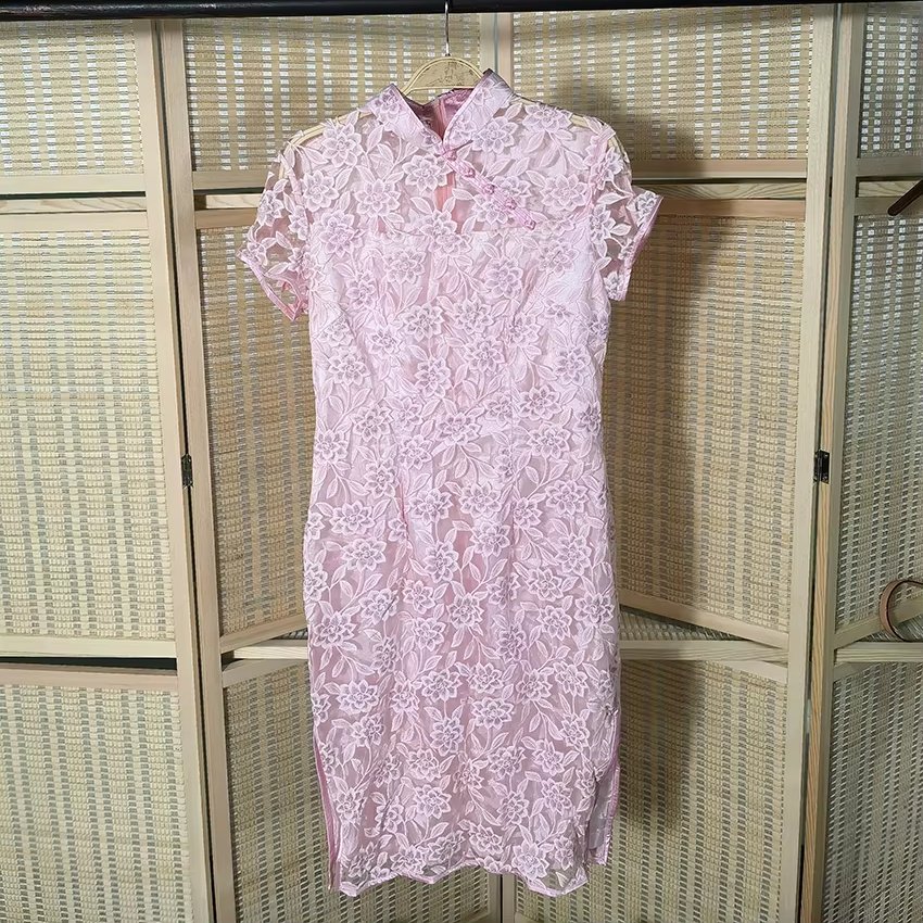 Wholesale High Quality Chinese Dress Elegant Silk Satin Second Hand Cheongsam Used Clothes