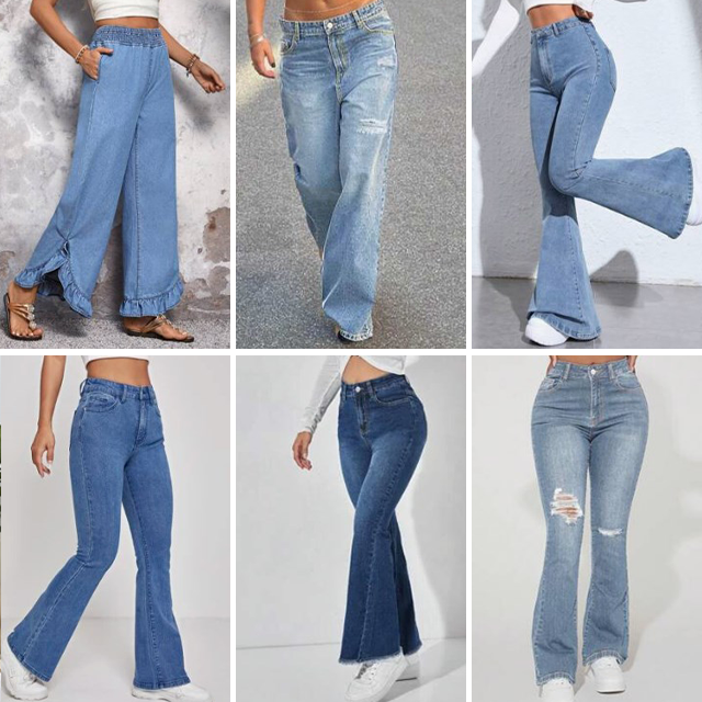2024 factory clearance hot selling stretch slim fit jeans women's bell bottom pants fashion casual pants mixed shipment