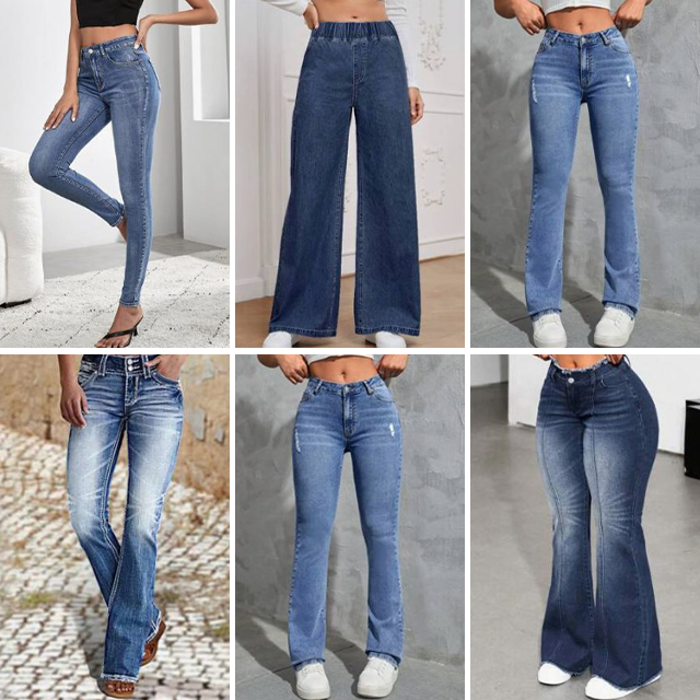 2024 factory clearance hot selling stretch slim fit jeans women's bell bottom pants fashion casual pants mixed shipment