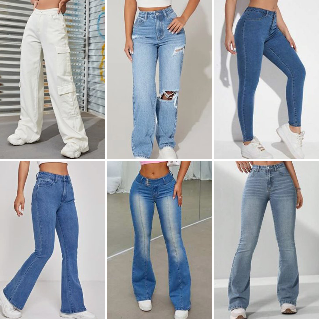 2024 factory clearance hot selling stretch slim fit jeans women's bell bottom pants fashion casual pants mixed shipment