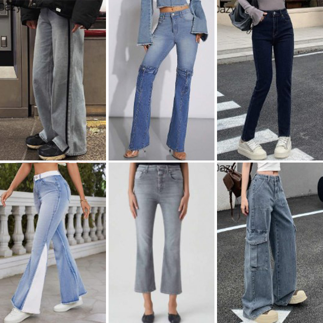 2024 factory clearance hot selling stretch slim fit jeans women's bell bottom pants fashion casual pants mixed shipment