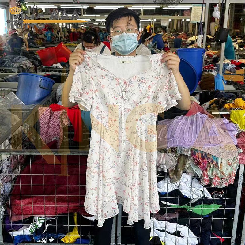 Silk Dress lady gorgeous Used Clothes bales fashion good quality stock dress