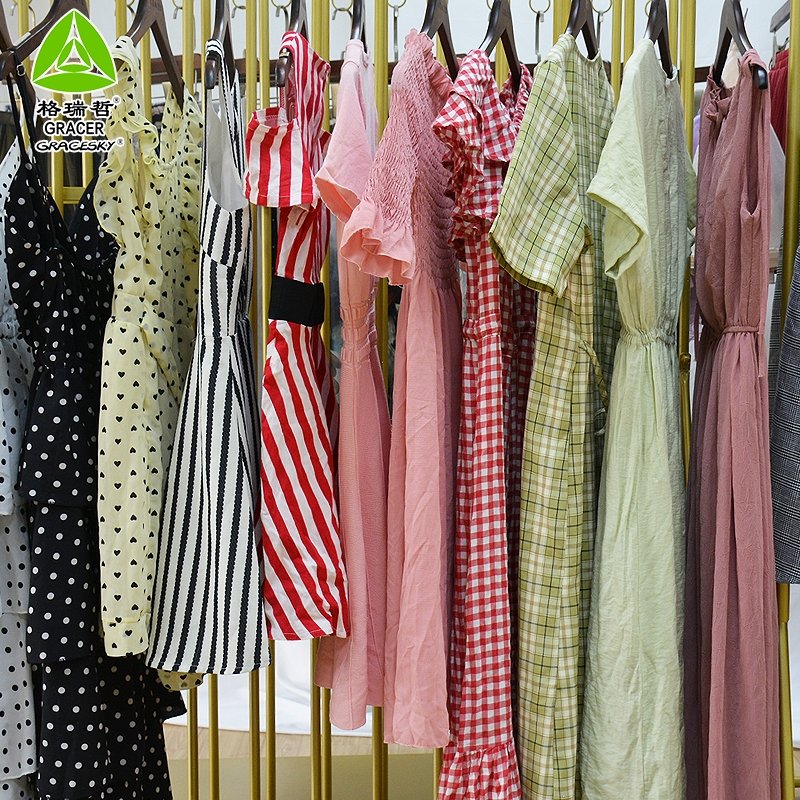Hot Sale in Dubai Fashion Ladies Cotton Dress High Quality Second Hand Clothes
