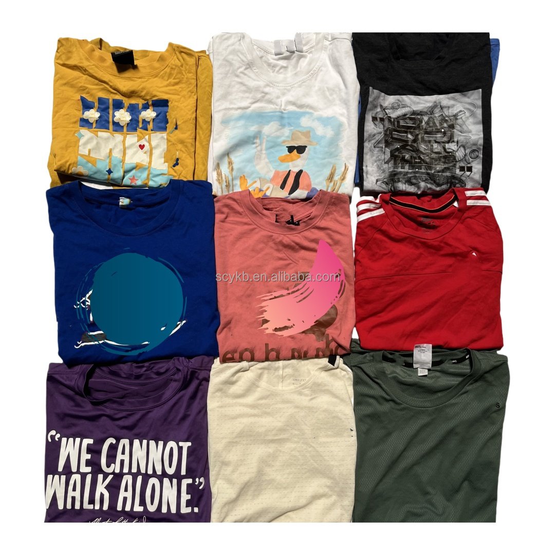 Wholesale used second hand sport brand T-shirts for unisex in good conditions Apparel Stock wholesale Stock Lot cheap price
