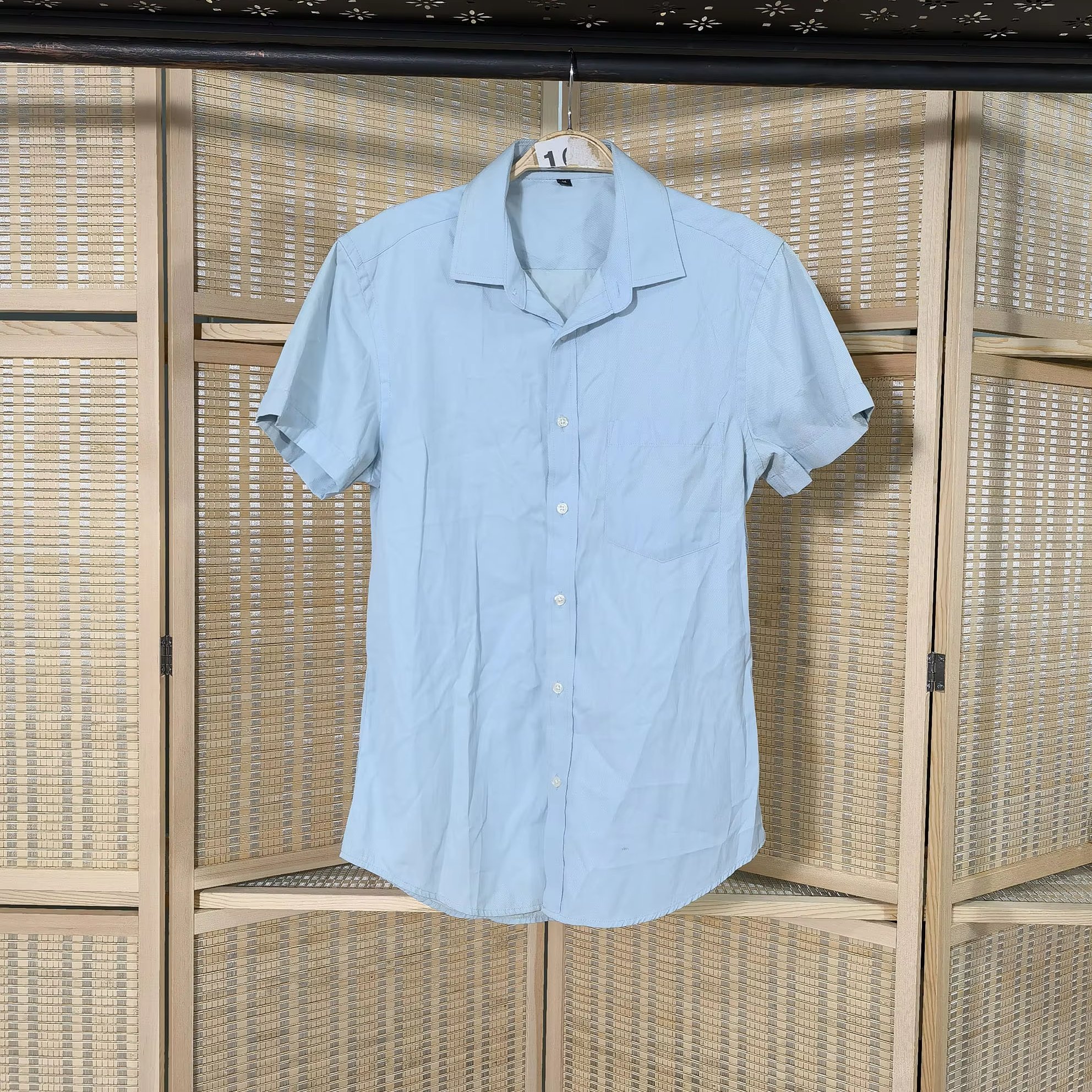 Wholesale Casual Turndown Collar Print Short Sleeve Button Used B Short Shirt Second Hand Clothes