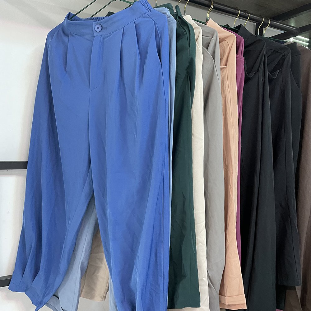 Wholesale price second hand woman suit pants for white collars fashion high-quality used suit pants for woman durable