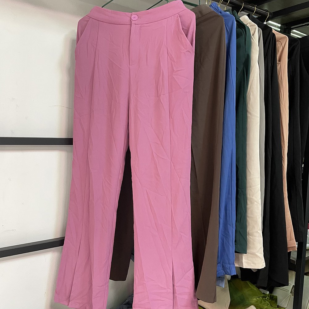Wholesale price second hand woman suit pants for white collars fashion high-quality used suit pants for woman durable