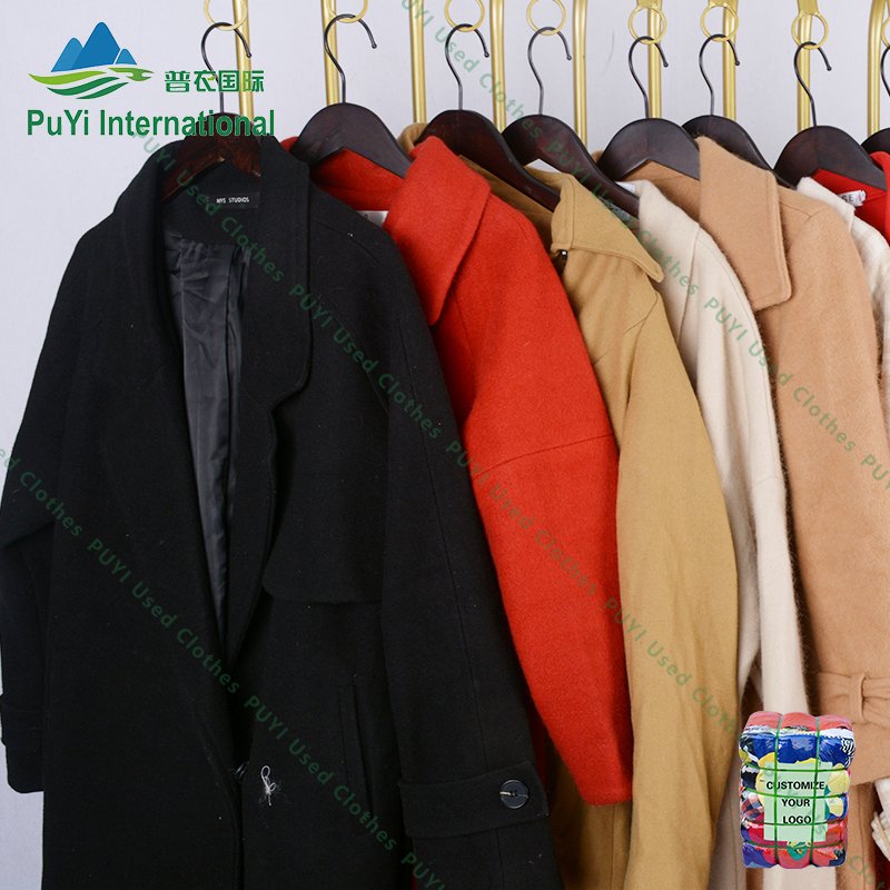 Ladies woolen worsted coat long second hand clothes branded buy used clothes bulk used clothing china