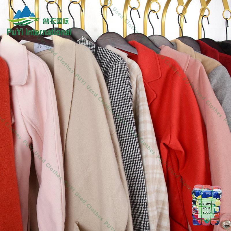 Ladies woolen worsted coat long second hand clothes branded buy used clothes bulk used clothing china