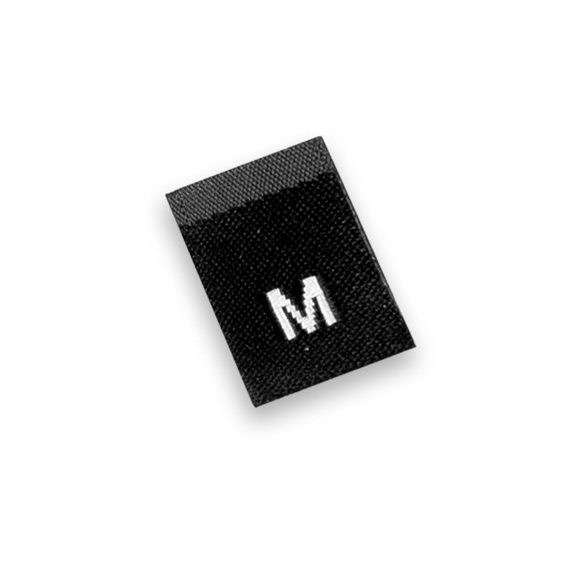 Wholesale XS S M L XL Printed Black White Number Clothing Center Fold Woven Cotton Neck Size Label Tag Used Clothes