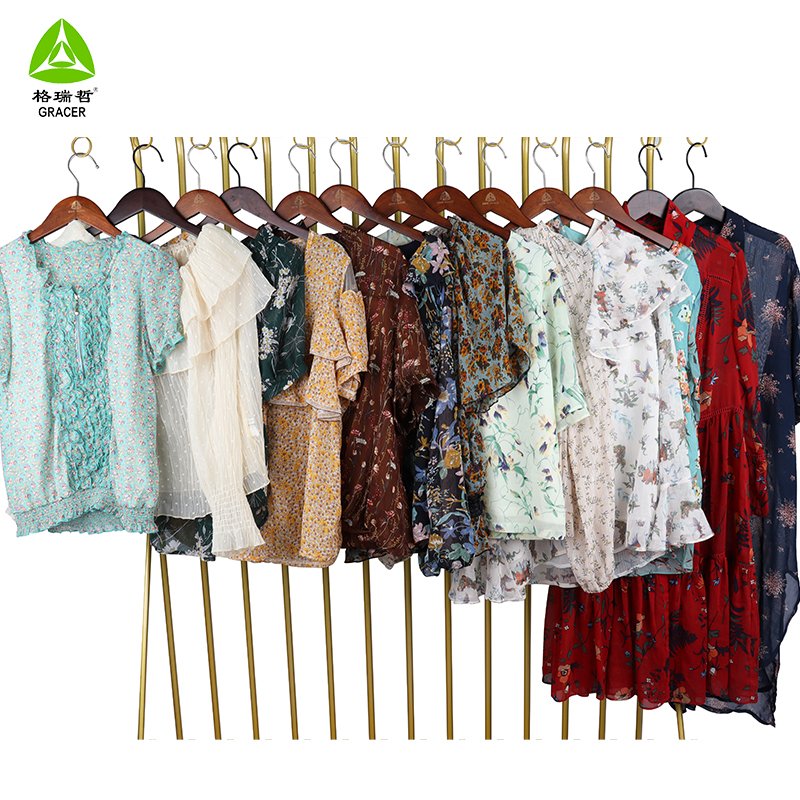 Second Hand Clothing Bales 100kg Used Clothes Ladies Tops Blouse