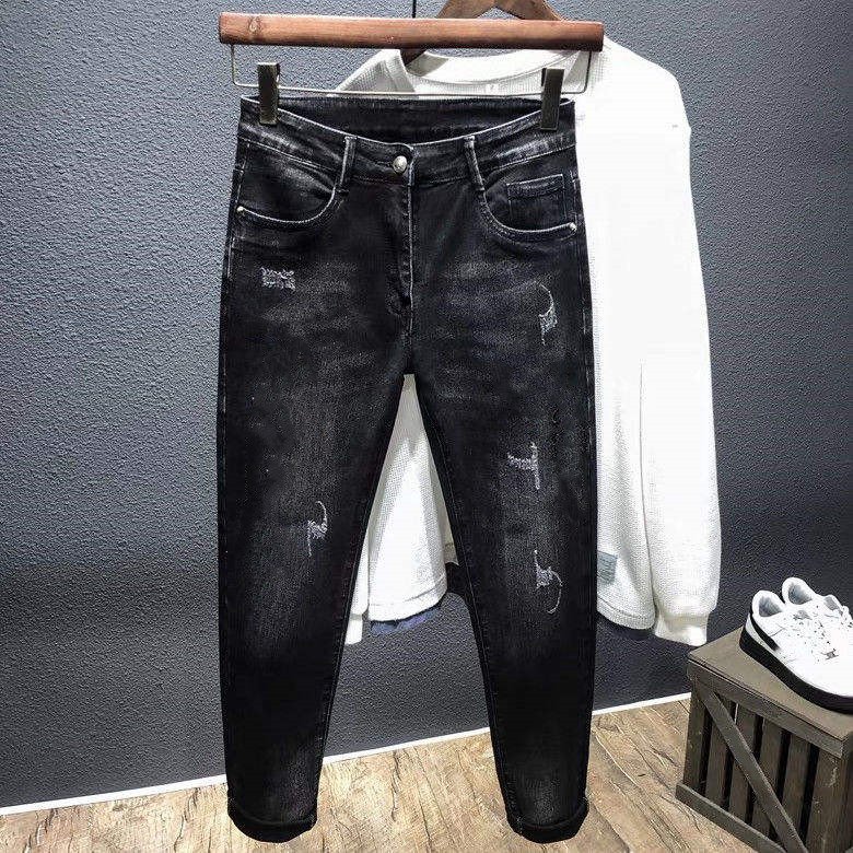 Factory Directly Wholesale Designers Pantalones Blue Jeans men and women Ripped Skinny Stretch Denim Pants Slim men and women Je