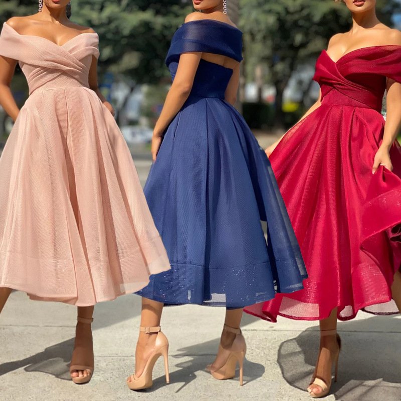 Slim Strapless Wrap Dress Dresses Women Elegant Occasional Formal Party Wear For