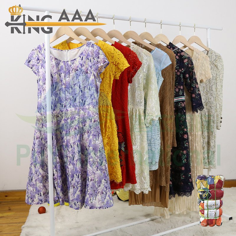 Zaozhuang used clothes wholesale women long dress premium dress second hand clothing ladies used clothes