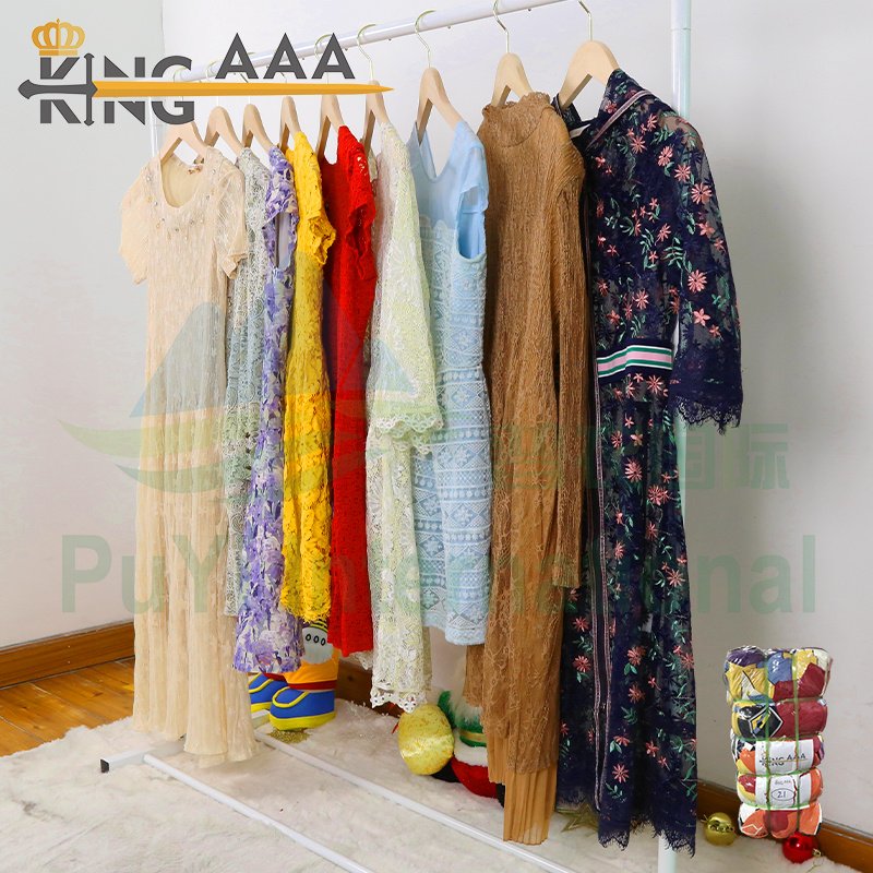 Zaozhuang used clothes wholesale women long dress premium dress second hand clothing ladies used clothes