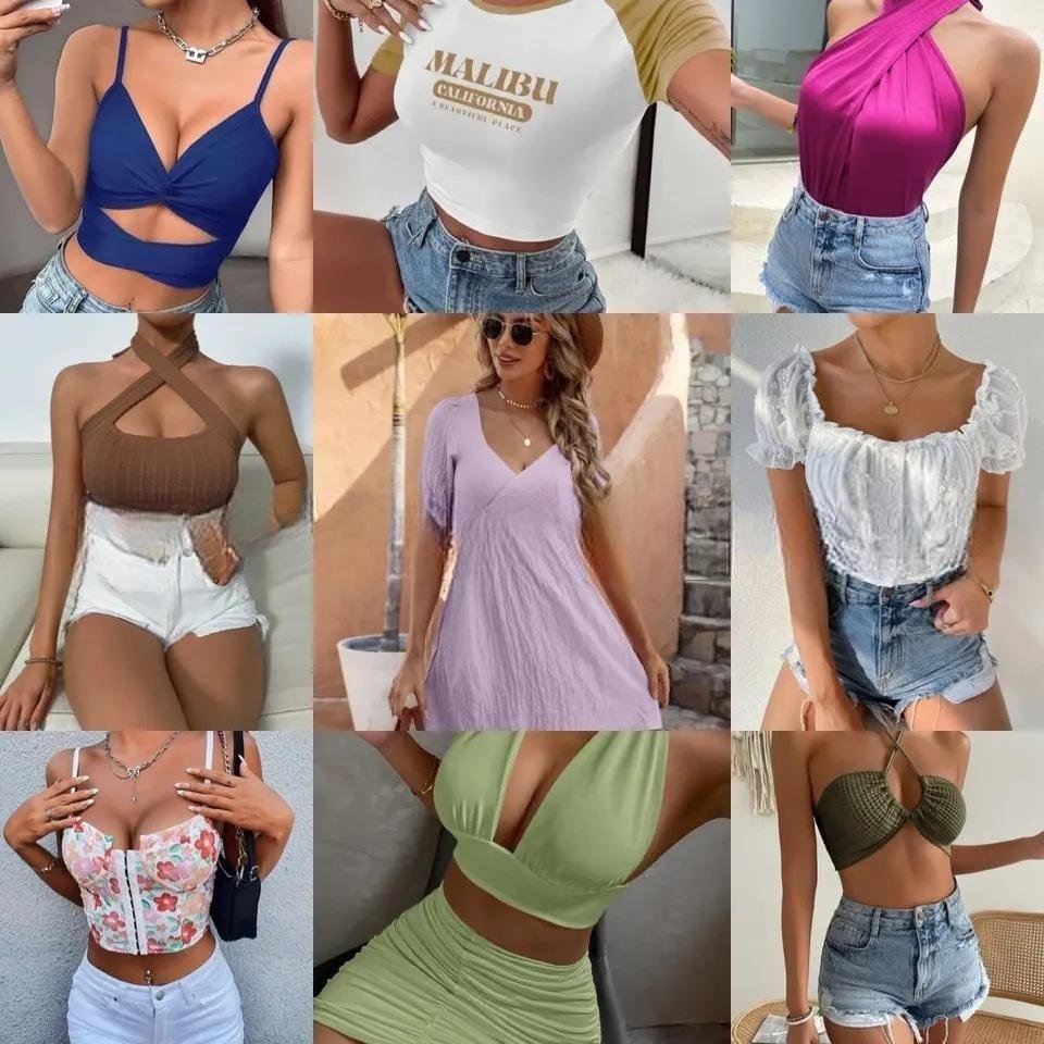 Stock Women Casual Dress Jumpsuit Pants Left Over Women Clothing Stock Women Clothes