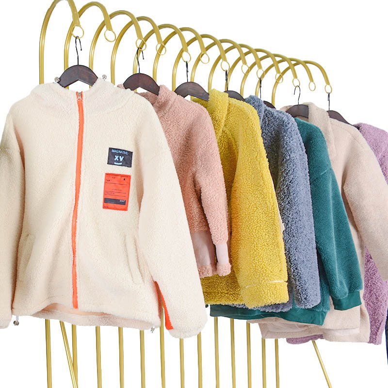 Boutique store premium clothes Lamb wool garment stock clothes korea clothing thick jacket