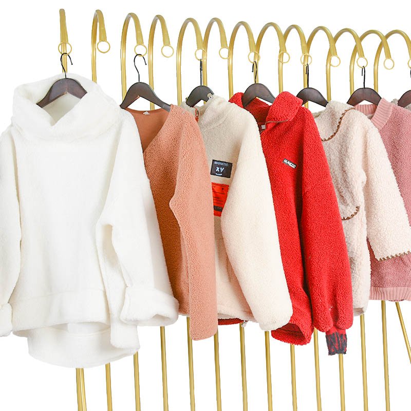 Boutique store premium clothes Lamb wool garment stock clothes korea clothing thick jacket