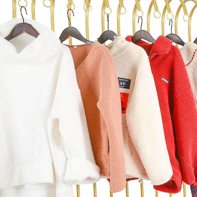 Boutique store premium clothes Lamb wool garment stock clothes korea clothing thick jacket