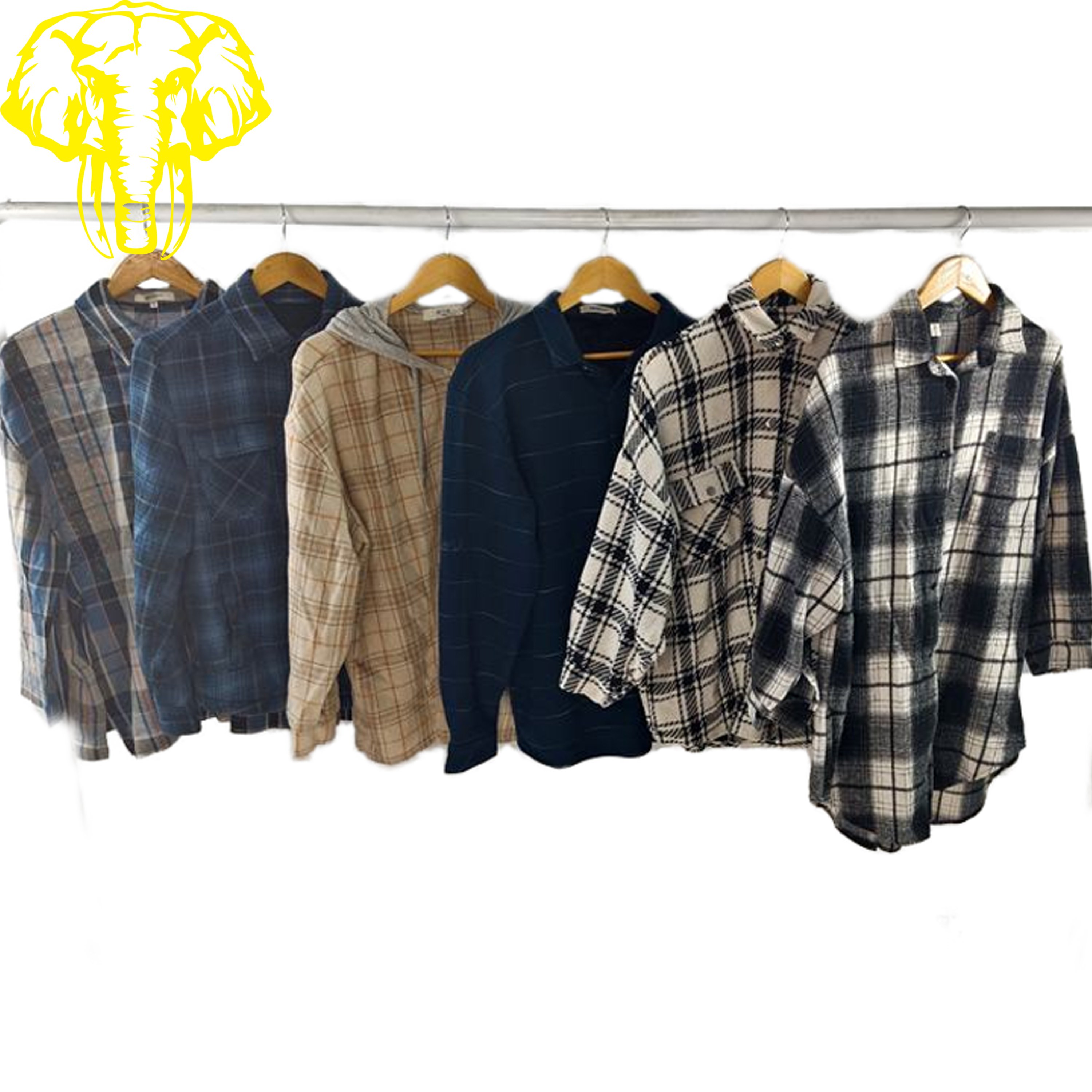 Grade a Used Brand Clothing Heavy Flannel Shirts Clearance Sale Maxi Length Denim Cotton Summer Season Pacas De Ropa