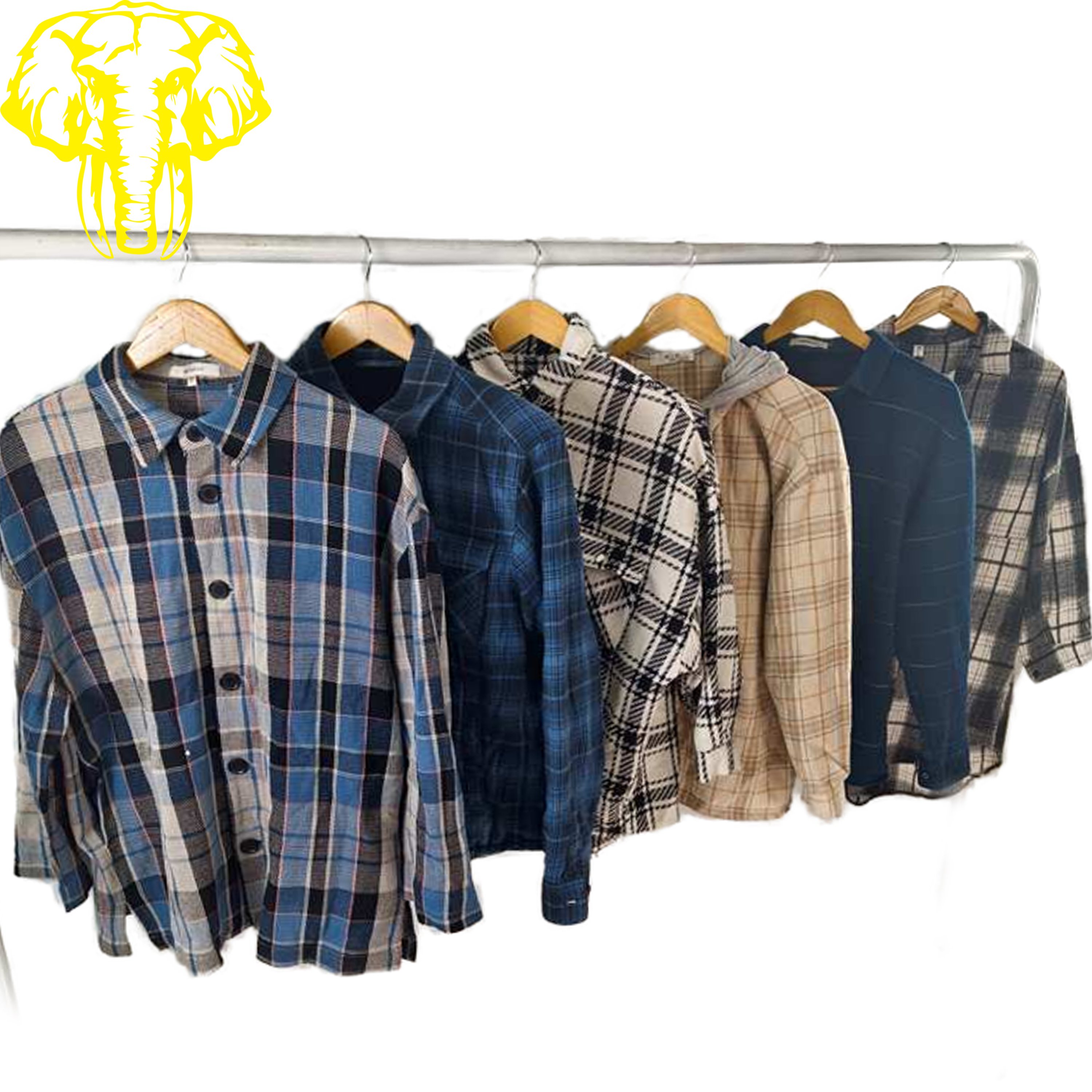 Grade a Used Brand Clothing Heavy Flannel Shirts Clearance Sale Maxi Length Denim Cotton Summer Season Pacas De Ropa