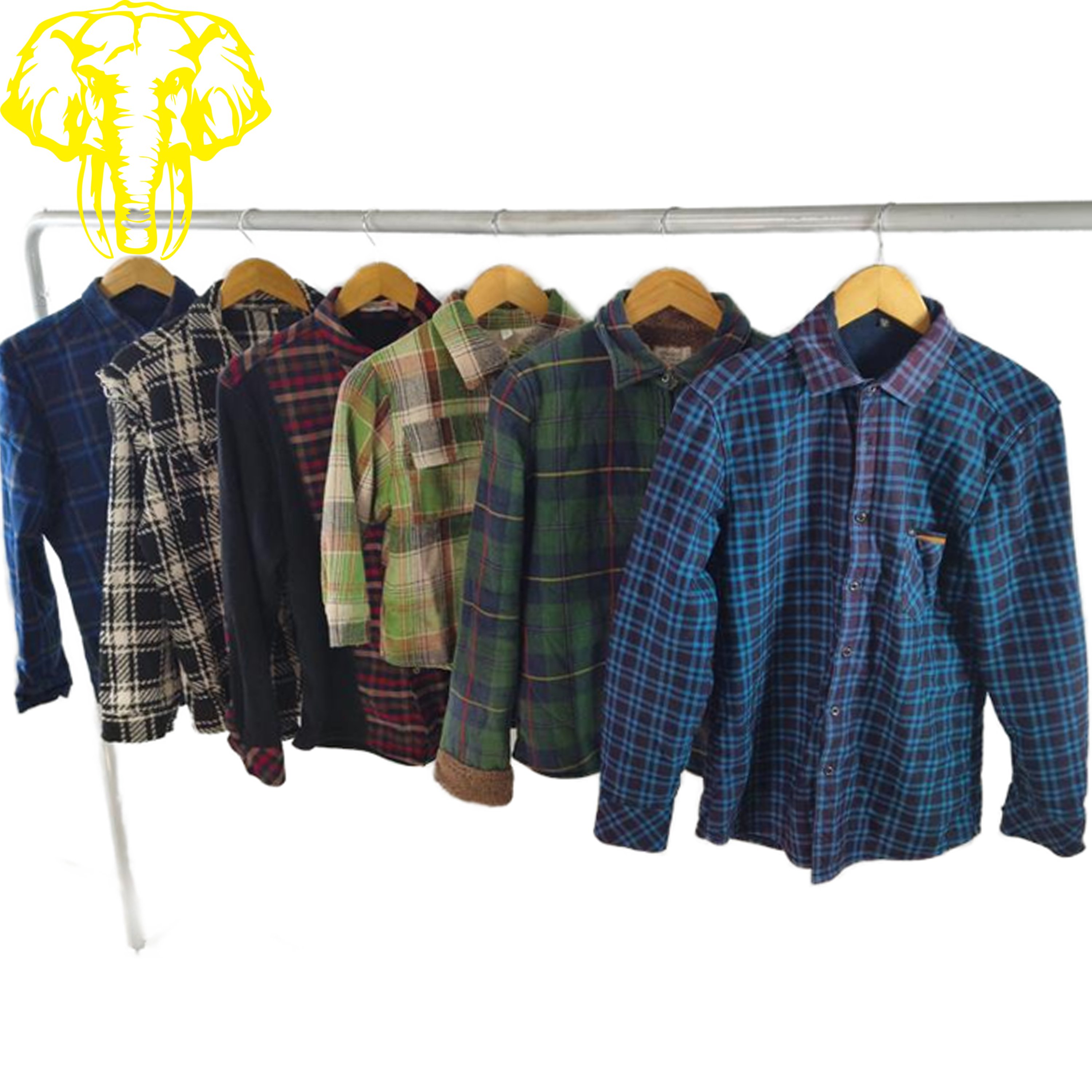 Grade a Used Brand Clothing Heavy Flannel Shirts Clearance Sale Maxi Length Denim Cotton Summer Season Pacas De Ropa