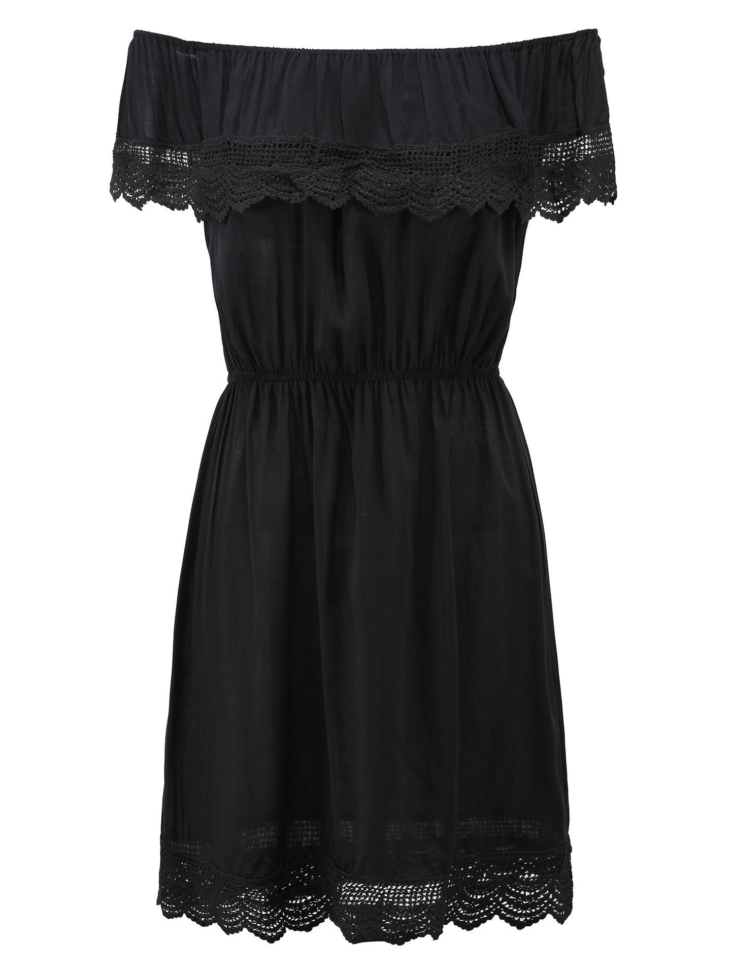 European and American autumn hot style one-line collar Breathable lace off-shoulder lace stitching waist dress women's clothing