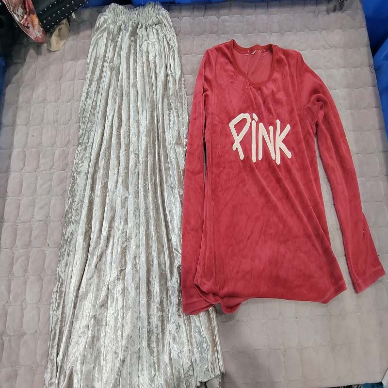 second hand bales golden velvet mix Winter Clothes Fashion Dress For Ladies used clothes