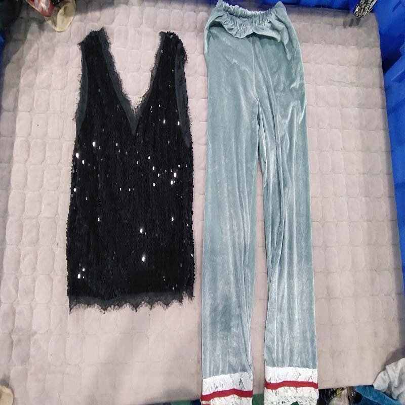 second hand bales golden velvet mix Winter Clothes Fashion Dress For Ladies used clothes