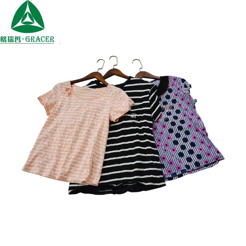High-class 2018 Hot sale China Cheap Fashion Used Clothing Second Hand Ladies T Shirts